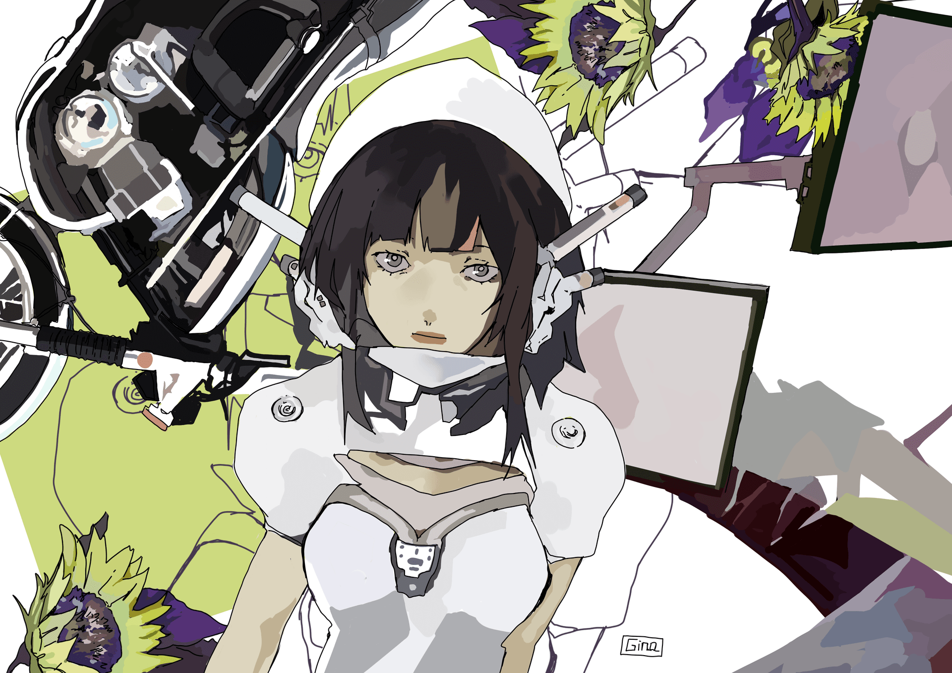 Anime-style illustration by Gina