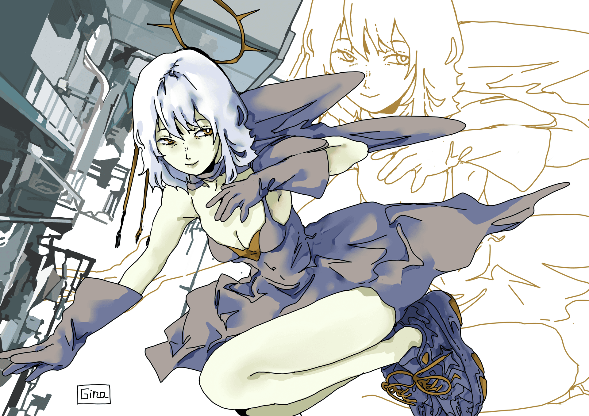 digital illustration in anime style